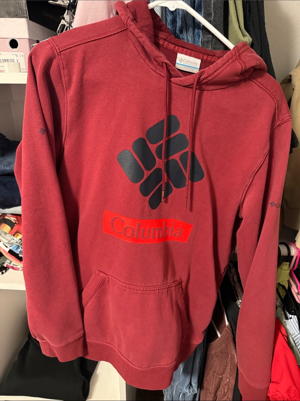 Columbia Men's Burgundy Zip-Up Hoodie with Black Logo